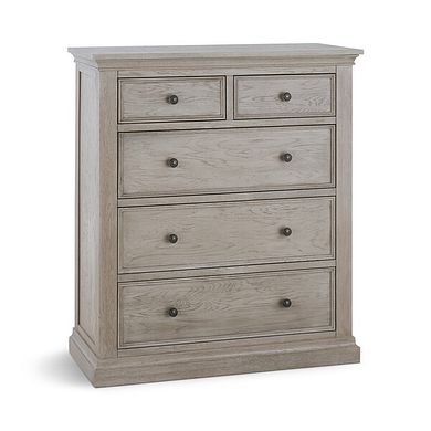 Burleigh Light Grey 5 Drawer Chest (2+3) - Solid Hardwood
