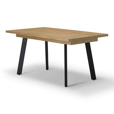 Cambridge Natural Solid Oak Rectangle Extending Dining Table with Splay Legs
