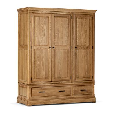Canterbury Natural Solid Oak Triple Wardrobe