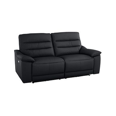 Carter 3 Seater Electric Recliner Sofa in Black Leather
