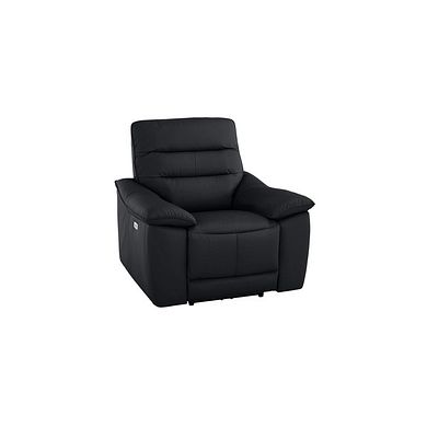 Carter Electric Recliner Armchair in Black Leather