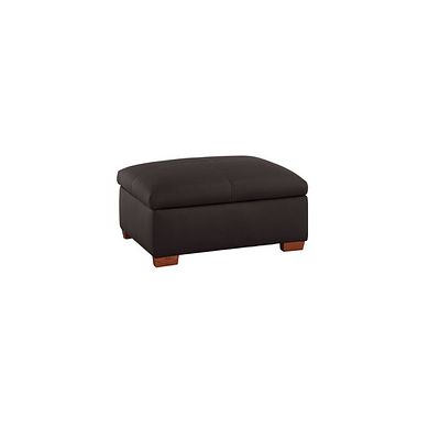 Carter Storage Footstool in Brown Leather
