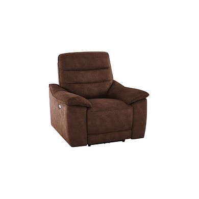 Carter Electric Recliner Armchair in Ranch Dark Brown Fabric