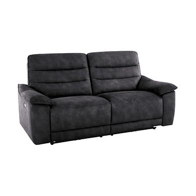 Carter 3 Seater Electric Recliner Sofa in Grey fabric