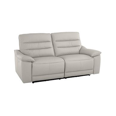 Carter 3 Seater Electric Recliner Sofa in Off White Leather