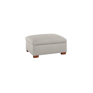 Carter Storage Footstool in Off White Leather