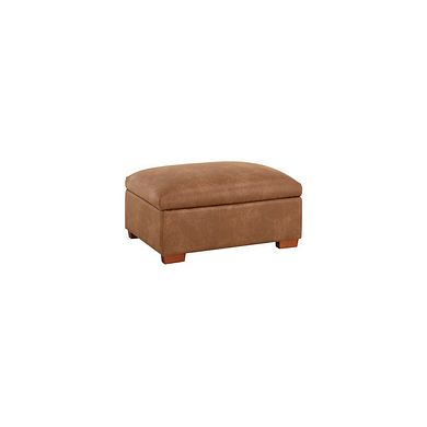 Carter Storage Footstool in Ranch Brown Fabric
