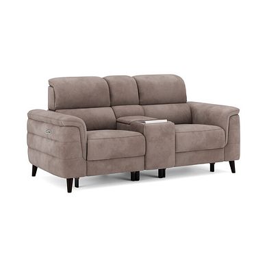 Cassius 2 Seater Power Recliner Console Sofa with Smart Screen and Speakers in Dexter Nutmeg Fabric