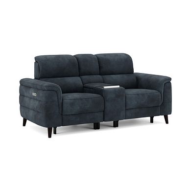 Cassius 2 Seater Power Recliner Console Sofa with Smart Screen and Speakers in Dexter Shadow Fabric