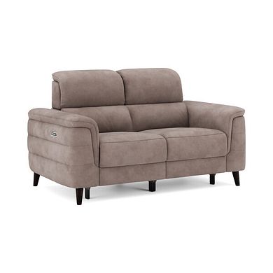 Cassius 2 Seater Power Recliner Sofa with Adjustable Power Headrests and Speakers in Dexter Nutmeg Fabric
