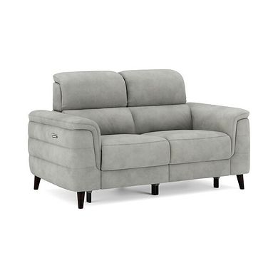 Cassius 2 Seater Power Recliner Sofa with Adjustable Power Headrests and Speakers in Dexter Stone Fabric