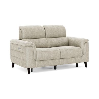 Cassius 2 Seater Power Recliner Sofa with Adjustable Power Headrests and Speakers in Marble Cream Fabric