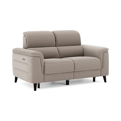 Cassius 2 Seater Power Recliner Sofa with Adjustable Power Headrests in Bella Latte Fabric
