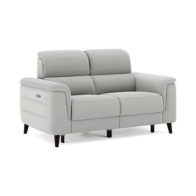 Cassius 2 Seater Power Recliner Sofa with Adjustable Power Headrests in Bella Lead Grey Fabric