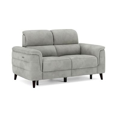 Cassius 2 Seater Power Recliner Sofa with Adjustable Power Headrests in Dexter Stone Fabric