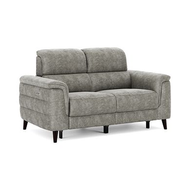 Cassius 2 Seater Power Recliner Sofa with Adjustable Power Headrests in Marble Mink Fabric