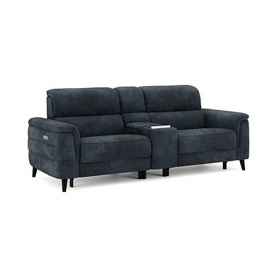 Cassius 2.5 Seater Power Recliner Console Sofa with Smart Screen and Speakers in Dexter Shadow Fabric