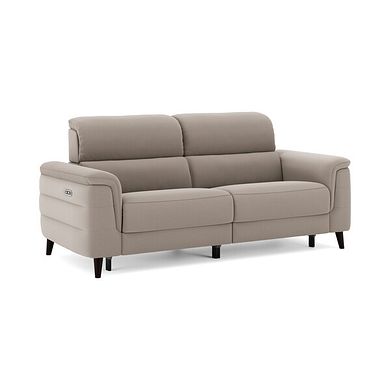 Cassius 3 Seater Power Recliner Sofa in Bella Latte Fabric