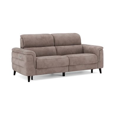 Cassius 3 Seater Power Recliner Sofa with Adjustable Power Headrests and Speakers in Dexter Nutmeg Fabric