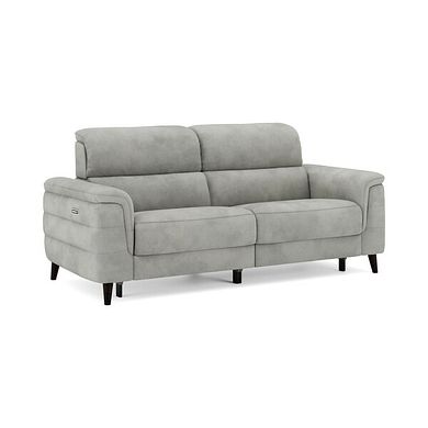 Cassius 3 Seater Power Recliner Sofa with Adjustable Power Headrests and Speakers in Dexter Stone Fabric