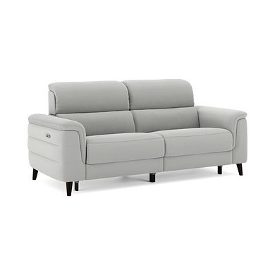 Cassius 3 Seater Power Recliner Sofa with Adjustable Power Headrests in Bella Lead Grey Fabric
