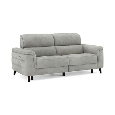 Cassius 3 Seater Power Recliner Sofa with Adjustable Power Headrests in Dexter Stone Fabric