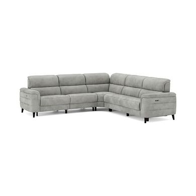 Cassius Large Corner Electric Recliner Sofa in Dexter Stone Fabric
