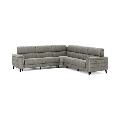 Cassius Large Corner Electric Recliner Sofa with Adjustable Power Headrests in Marble Mink Fabric