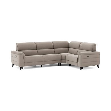 Cassius Left hand Corner Electric Recliner Sofa in Bella Latte Fabric