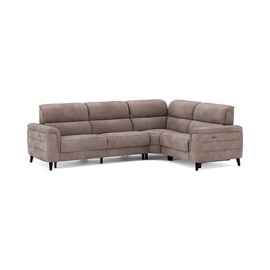 Cassius Left hand Corner Electric Recliner Sofa in Dexter Nutmeg Fabric