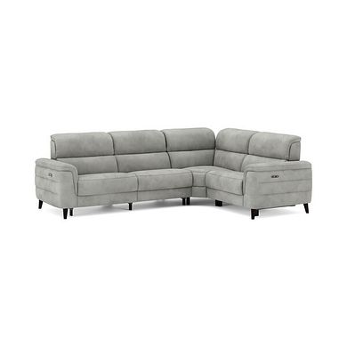 Cassius Left hand Corner Electric Recliner Sofa in Dexter Stone Fabric
