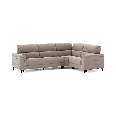 Cassius Left hand Corner Electric Recliner Sofa with Adjustable Power Headrests in Bella Latte Fabric