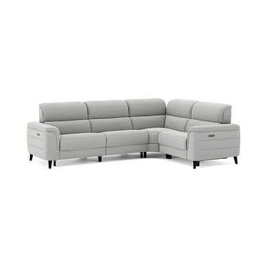 Cassius Left hand Corner Electric Recliner Sofa with Adjustable Power Headrests in Bella Lead Grey Fabric