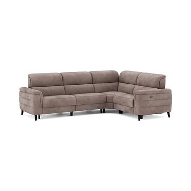 Cassius Left hand Corner Electric Recliner Sofa with Adjustable Power Headrests in Dexter Nutmeg Fabric