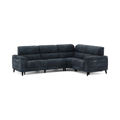 Cassius Left hand Corner Electric Recliner Sofa with Adjustable Power Headrests in Dexter Shadow Fabric