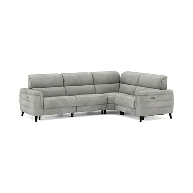 Cassius Left hand Corner Electric Recliner Sofa with Adjustable Power Headrests in Dexter Stone Fabric