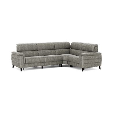 Cassius Left hand Corner Electric Recliner Sofa with Adjustable Power Headrests in Marble Mink Fabric