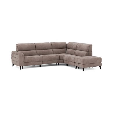 Cassius Left hand Corner Electric Recliner Sofa with Storage Chaise and Power Headrests in Dexter Nutmeg Fabric