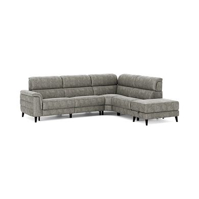 Cassius Left hand Corner Electric Recliner Sofa with Storage Chaise and Power Headrests in Marble Mink Fabric