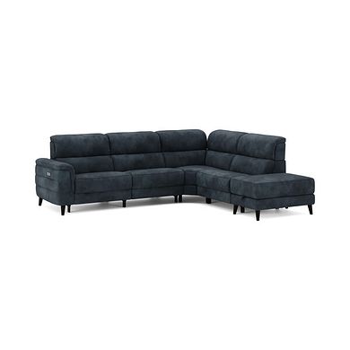 Cassius Left hand Corner Electric Recliner Sofa with Storage Chaise in Dexter Shadow Fabric