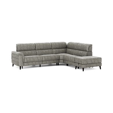 Cassius Left hand Corner Electric Recliner Sofa with Storage Chaise in Marble Mink Fabric