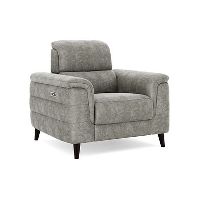 Cassius Power Recliner Armchair in Marble Mink Fabric