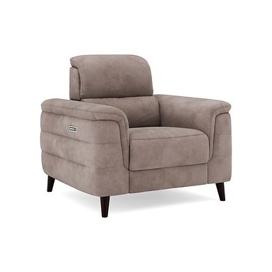 Cassius Power Recliner Armchair with Adjustable Power Headrest and Speakers in Dexter Nutmeg Fabric