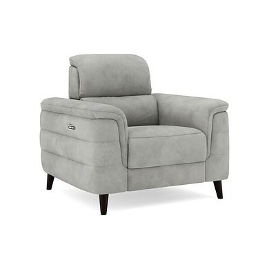 Cassius Power Recliner Armchair with Adjustable Power Headrest and Speakers in Dexter Stone Fabric