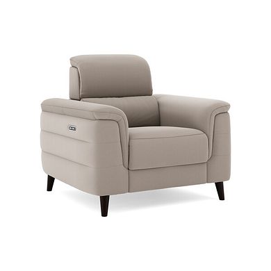 Cassius Power Recliner Armchair with Adjustable Power Headrest in Bella Latte Fabric