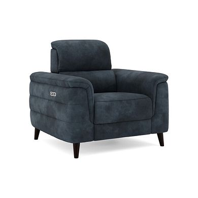 Cassius Power Recliner Armchair with Adjustable Power Headrest in Dexter Shadow Fabric