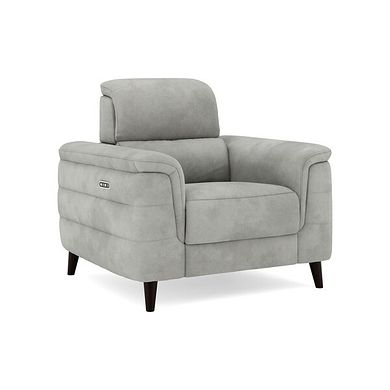 Cassius Power Recliner Armchair with Adjustable Power Headrest in Dexter Stone Fabric