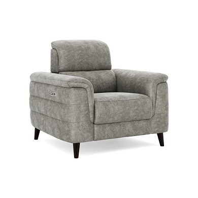 Cassius Power Recliner Armchair with Adjustable Power Headrest in Marble Mink Fabric
