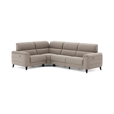 Cassius Right hand Corner Electric Recliner Sofa in Bella Latte Fabric