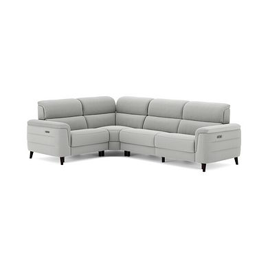 Cassius Right hand Corner Electric Recliner Sofa in Bella Lead Grey Fabric